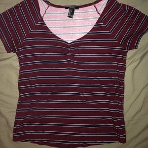 Forever 21 Ruched Striped Top